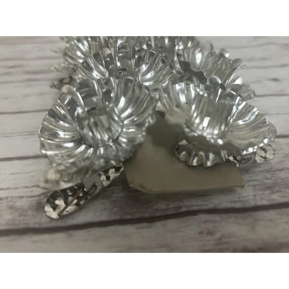 VINTAGE CHRISTMAS TREE CANDLE CLIPS / SET of 9 / SILVER CANDLE HOLDERS